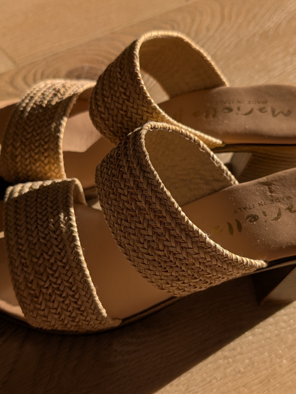 Mariella Raffia Slide Sandals - Picture 2 of 5